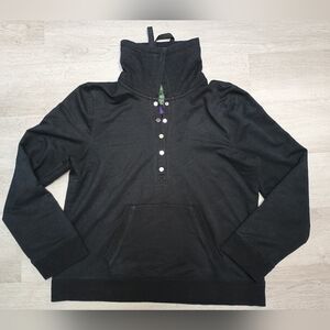 Lauren Ralph Lauren vintage active black pullover sweater shirt button size XL